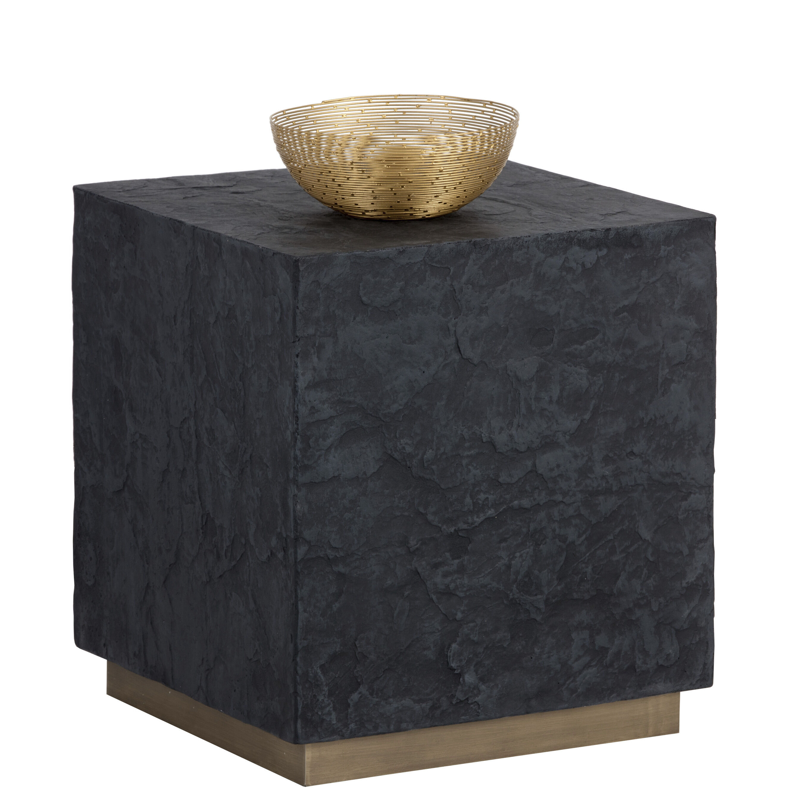 Newbury 22 X 20 inch Black / Antique Brass End Table